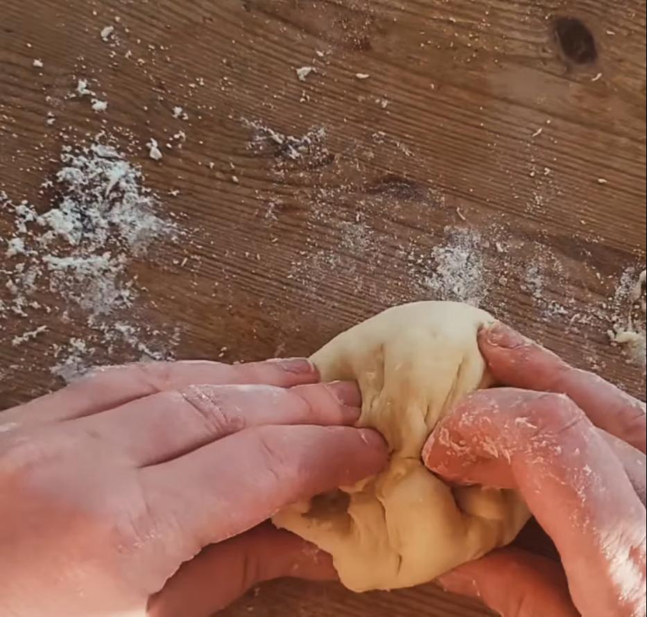 Step 1.1: Knock back the dough with one gentle punch
