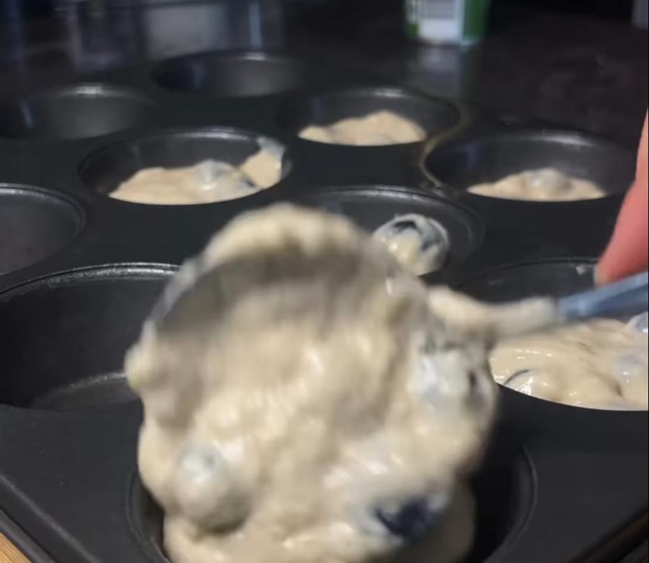 Step 1.1: Divide batter into muffin tray