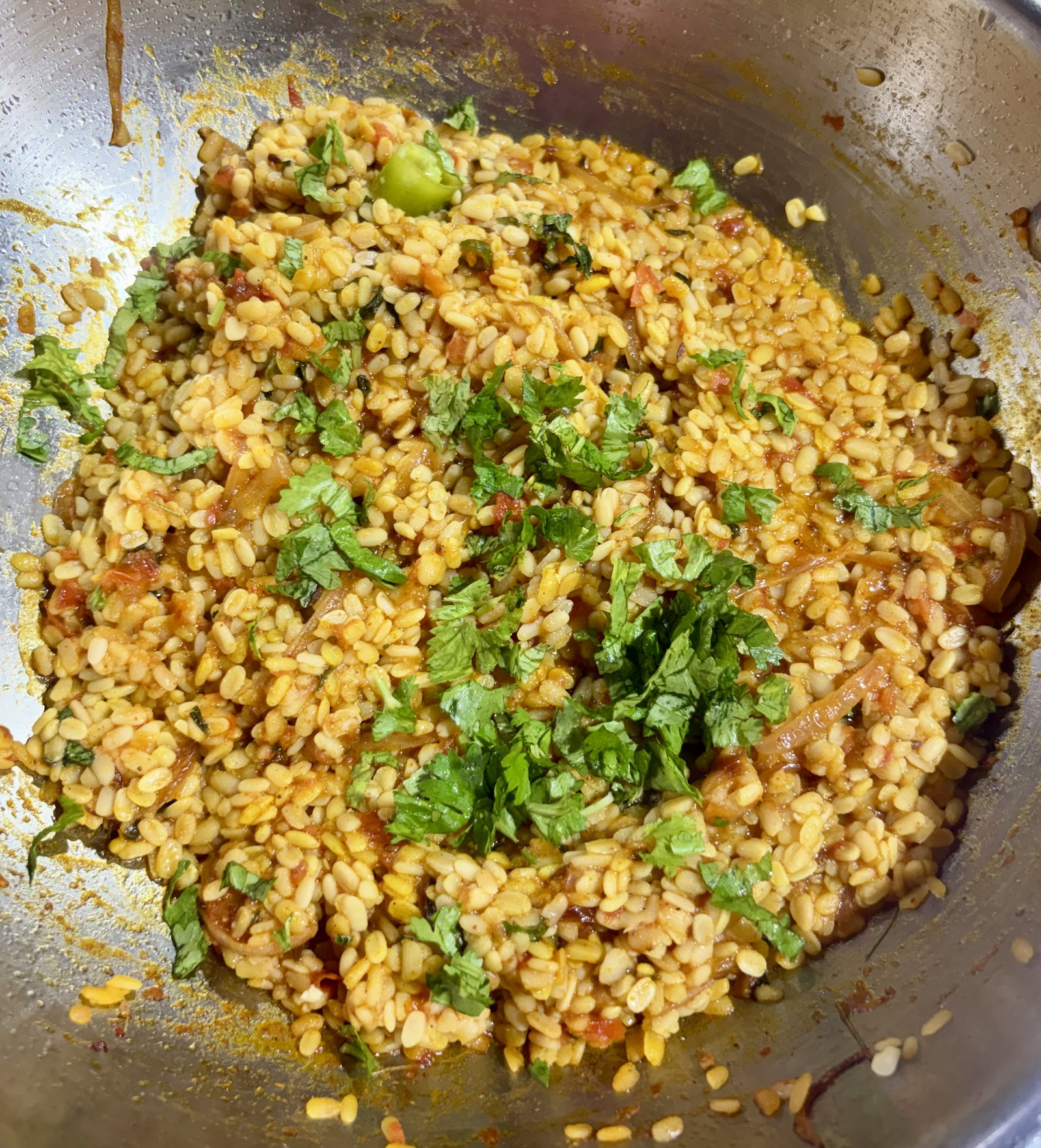 Step 4.1: Garnish with fresh, chopped coriander leaves