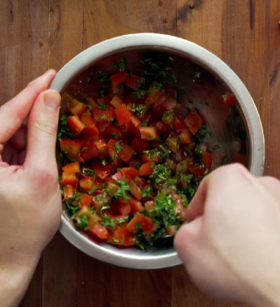 Step 3.1: Mix with parsley, lemon juice, and salt