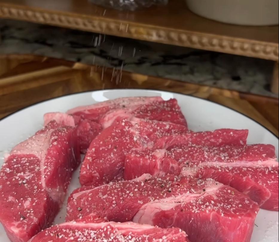 Step 1.1: Pat dry and season both sides of ribs with salt and pepper