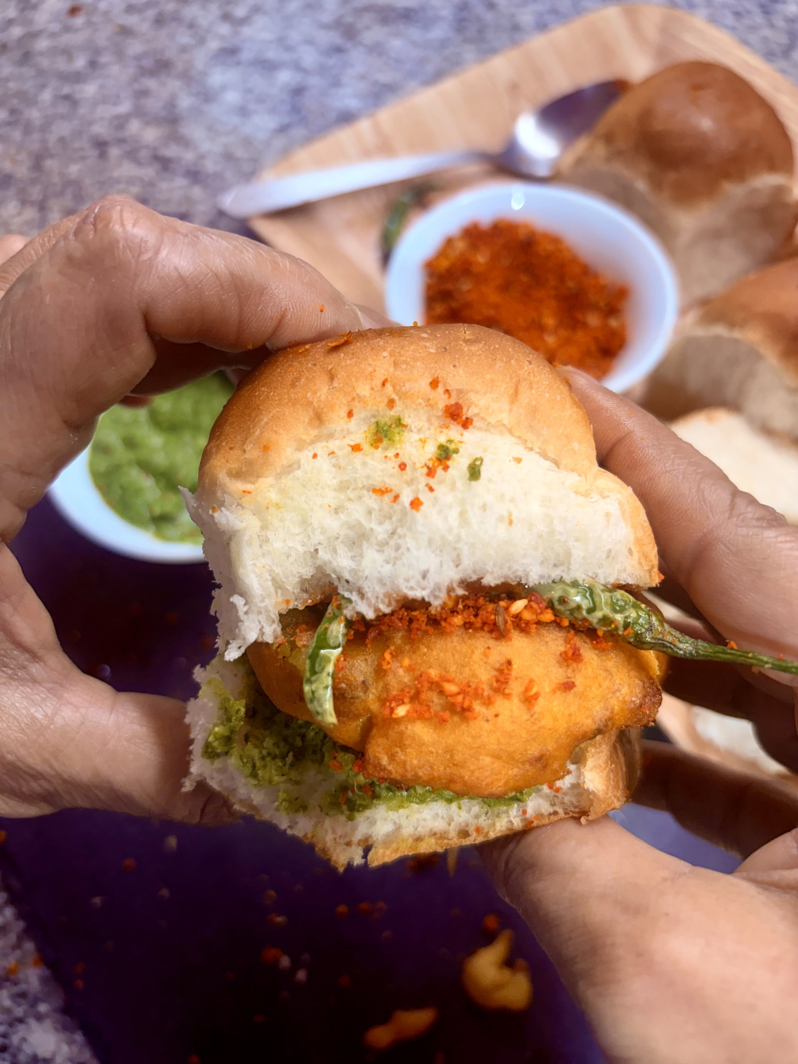 Step 4.1: Always assemble Vada Pav just before serving to enjoy the best taste and texture