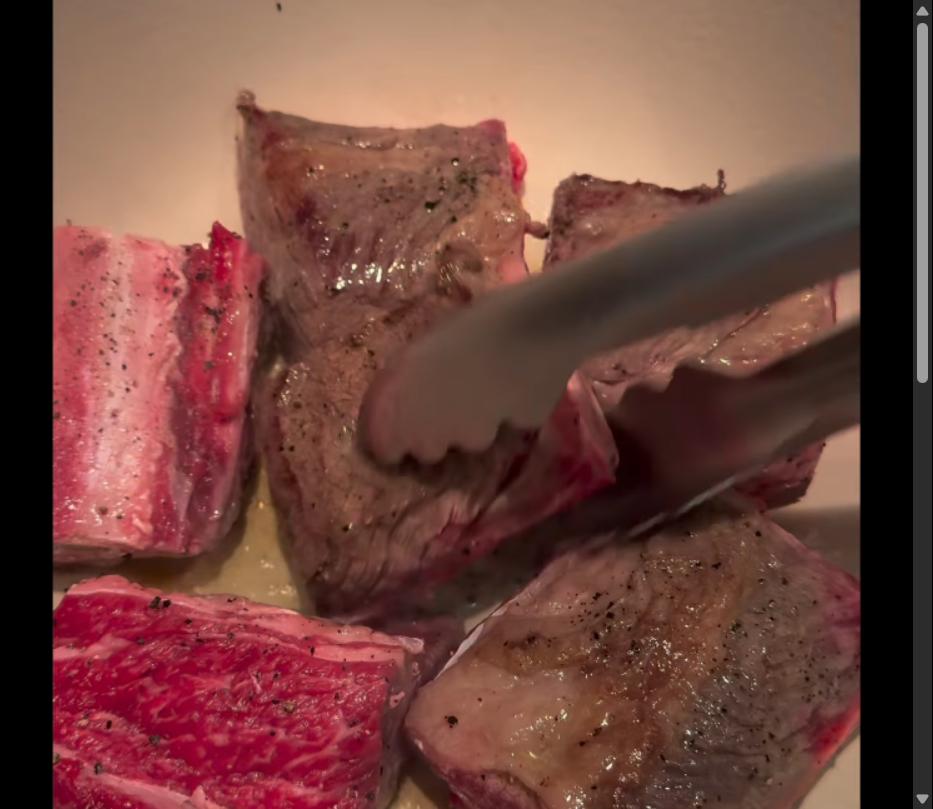 Step 1.1: Season short ribs and stewed meat with sea salt and black pepper