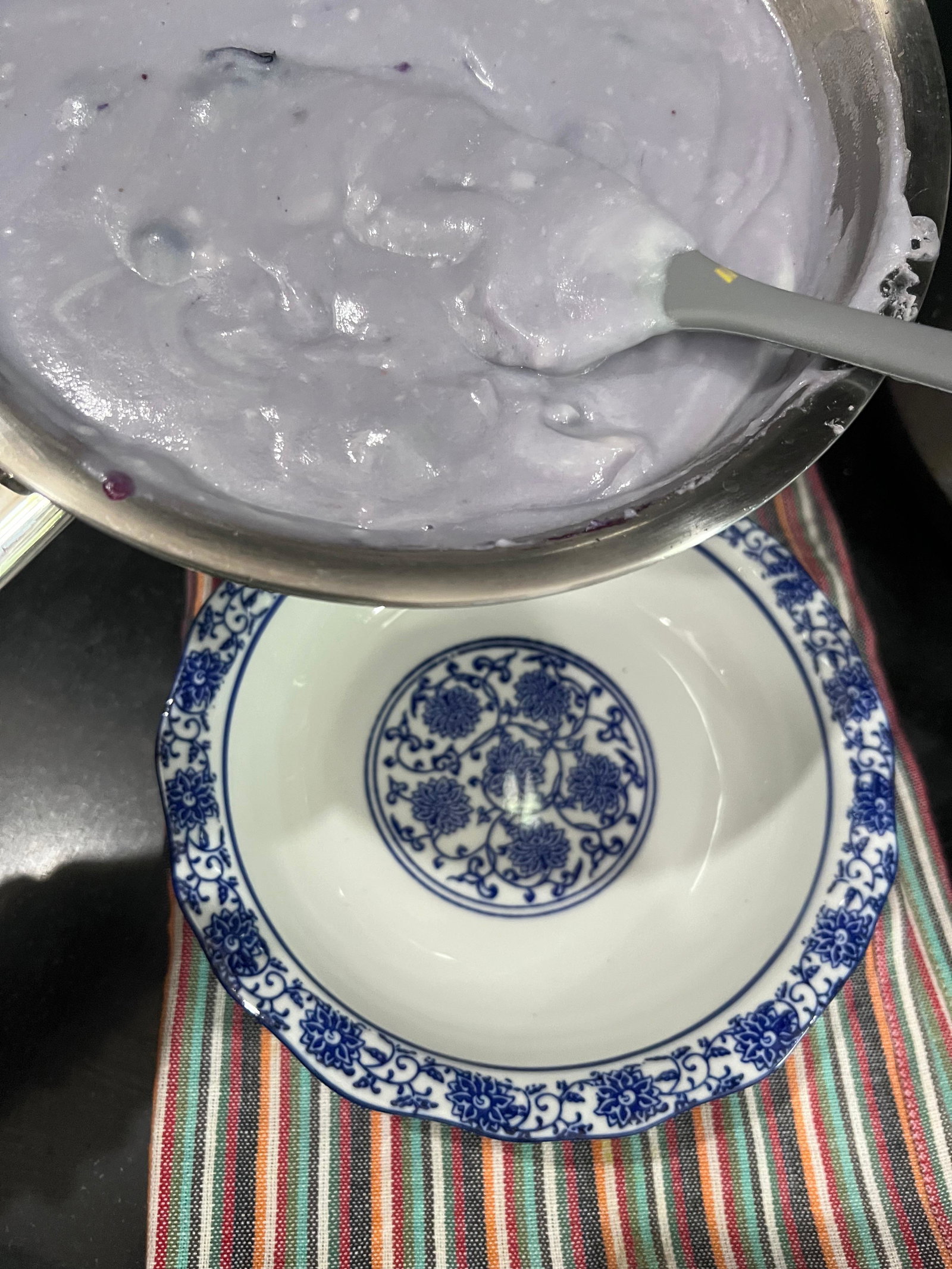 Step 1.1: Transfer to serving bowls, top with fresh blueberries and almond slivers