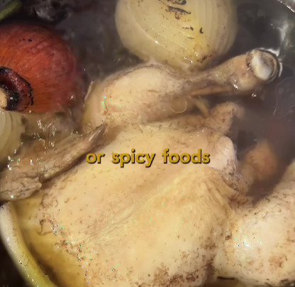 Step 1.1: Simmer the broth for about 1 hour and 30 minutes, until the chicken is tender and falls off the bone