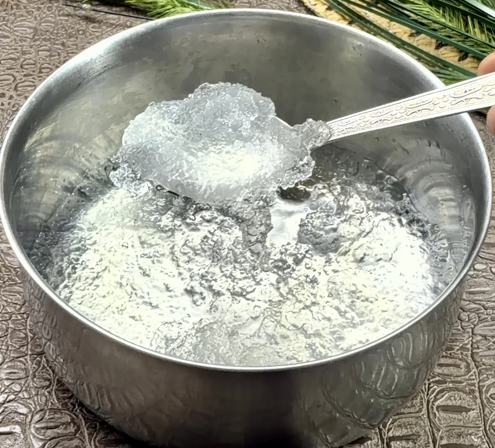 Step 1.2: Soak the gond katira in 2 cups of water overnight or for 7–8 hours until it swells and turns soft and jelly-like