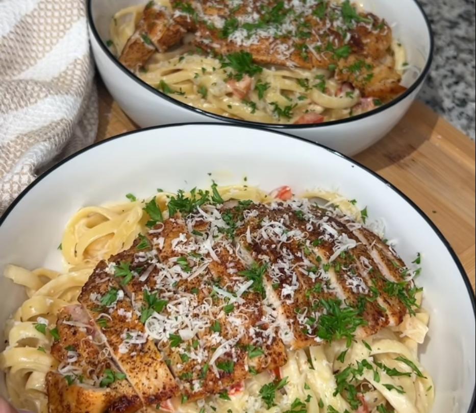Step 4.1: Serve with chicken, additional Parmesan, and fresh parsley