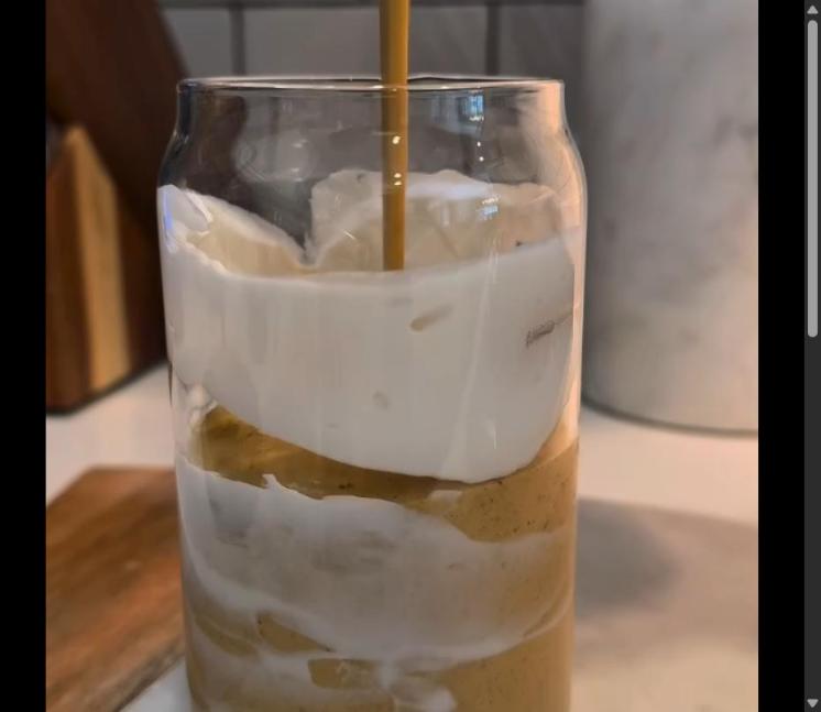 Step 1.1: Pour into a glass and top with a sprinkle of pumpkin spice