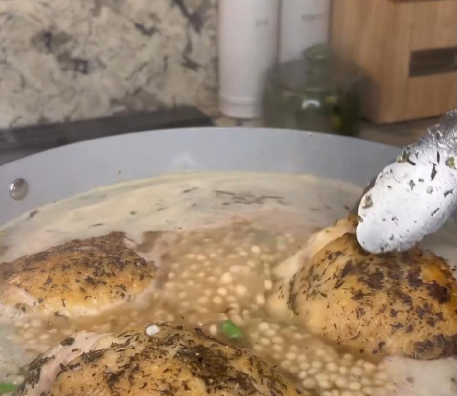 Step 3.1: Add chicken back to the pan, lower heat to medium, cover, and simmer for 10-15 minutes until the chicken is cooked through