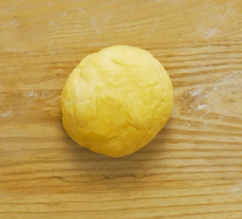 Step 1.1: Gradually incorporate the flour with a fork, then knead until a smooth and elastic dough forms