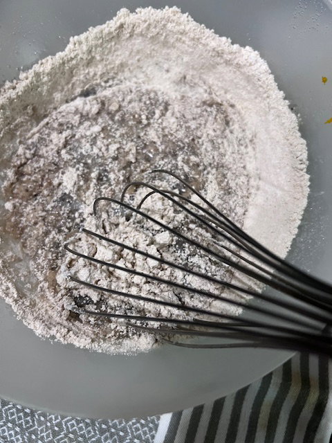 Step 3.1: Fold dry ingredients into wet gently