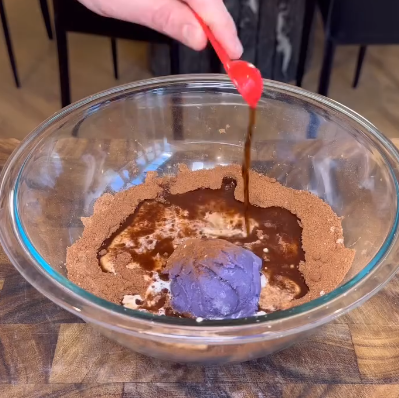 Step 1.1: Add mashed ube, maple syrup, milk, coconut oil, and vanilla extract