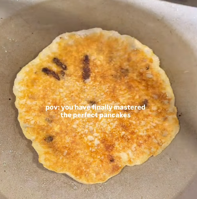 Step 1.1: Cook the pancakes on a pan until golden on both sides
