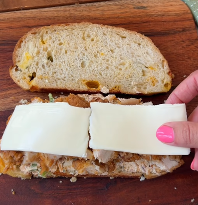 Step 5.2: Flip 2 slices panko-side down on your work surface