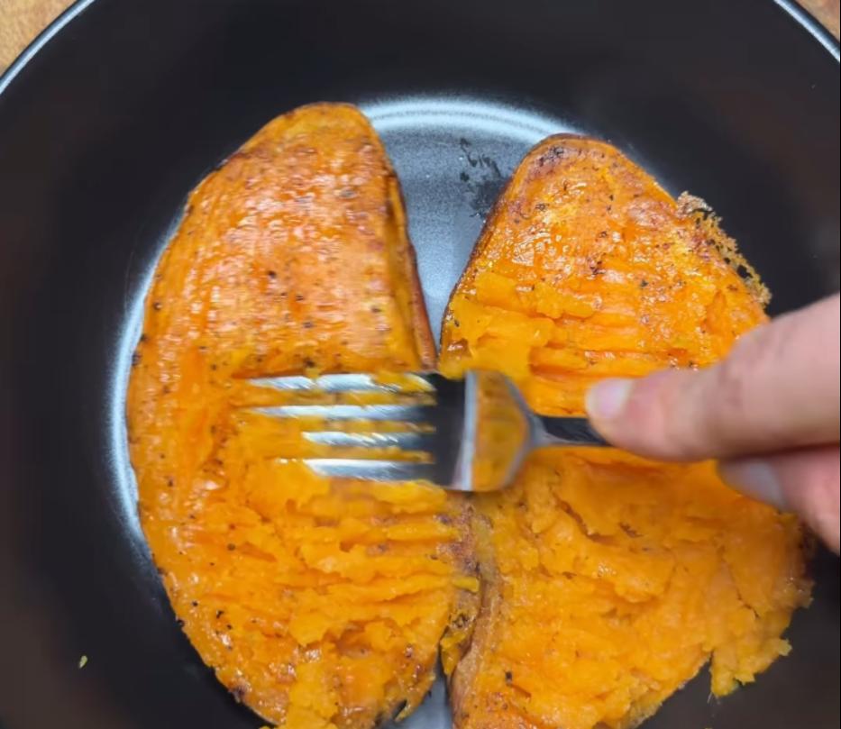 Step 1.1: Let sweet potatoes cool for at least 5 minutes face down before serving