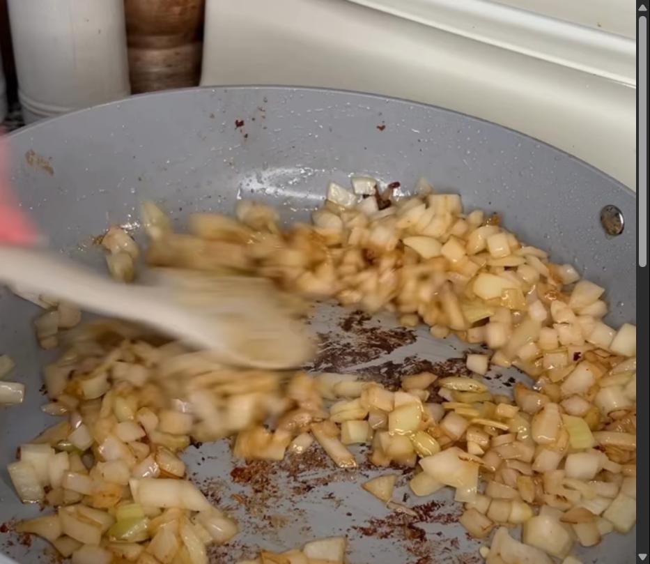 Step 3.1: Sauté onions and garlic until fragrant and translucent