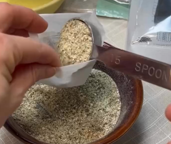 Step 1.1: Remove the stems from the dried shiitake mushrooms, break them into smaller pieces, and grind