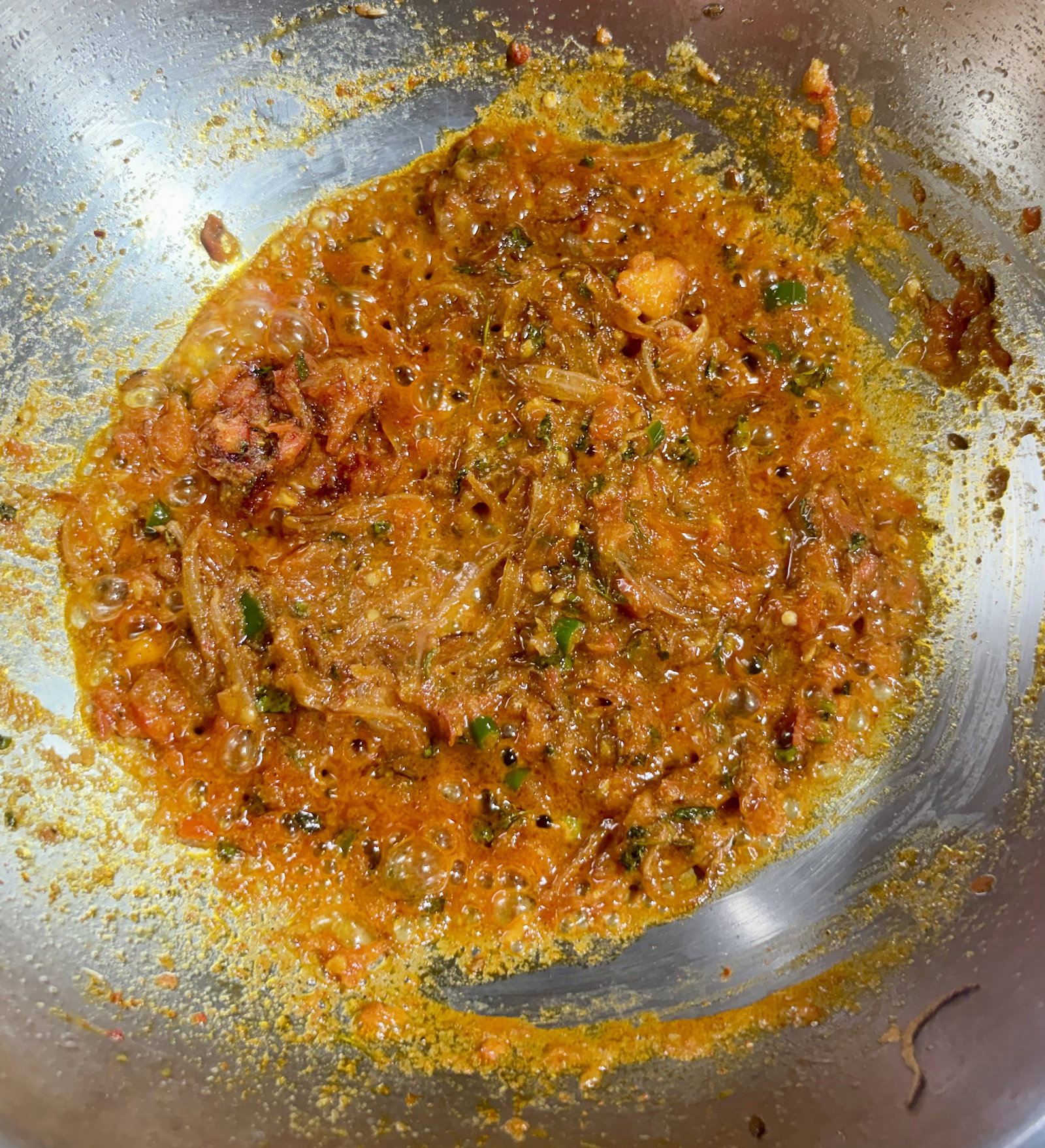 Step 2.1: Pour in water to prevent the spices from burning