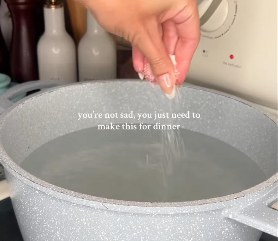 Step 1.1: Salt a large pot of water and bring to a boil