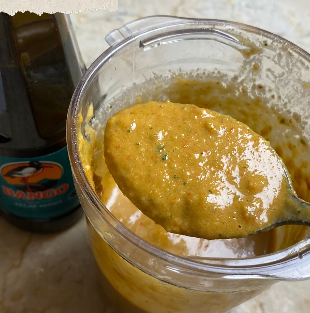 Step 1.1: Serve the Cilok with drenched peanut sauce and kecap manis
