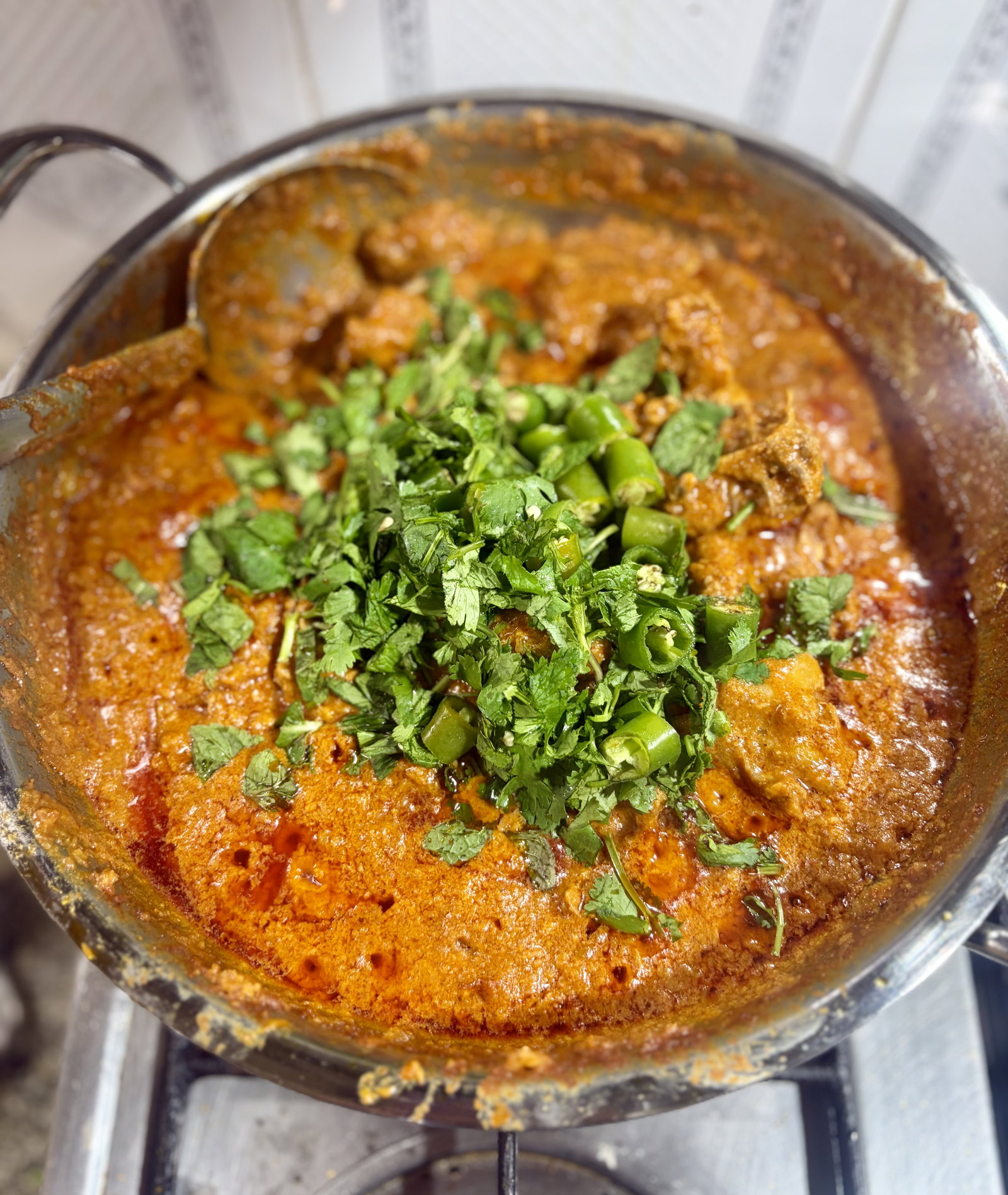 Step 4.1: Add chopped coriander, mint leaves, and chopped or slit green chillies