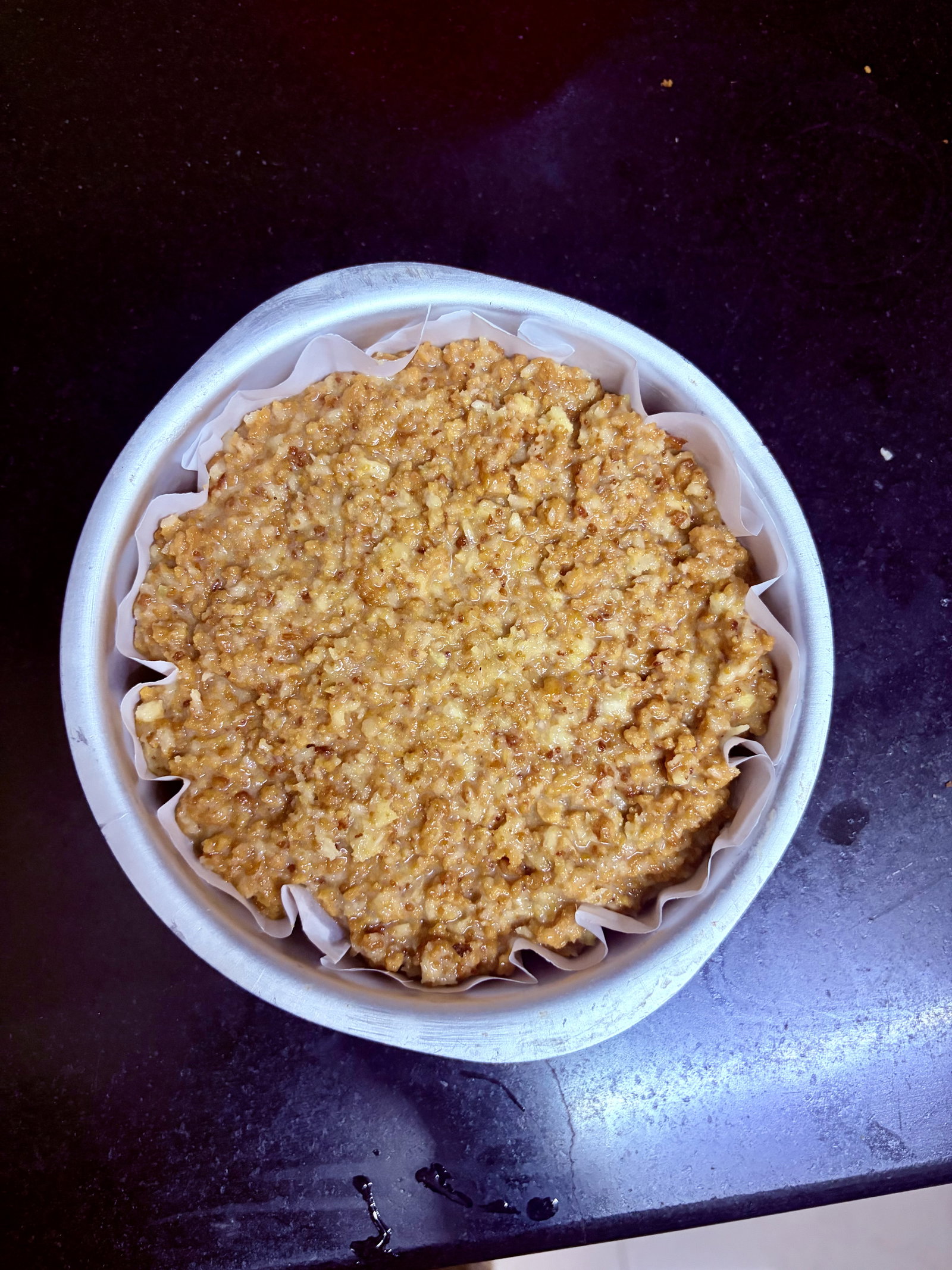 Step 5.1: Pour the hot mixture into a greased tray or a baking dish lined with parchment paper