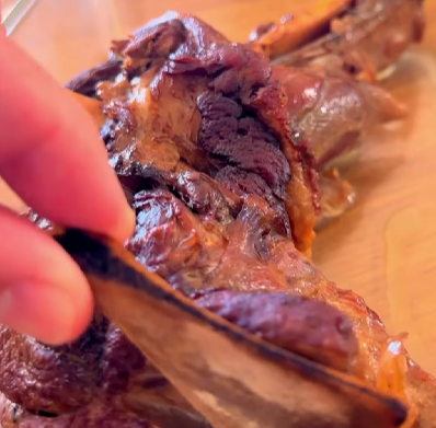 Step 1.1: Lightly salt the lamb leg and sear in a pan on both sides until golden brown
