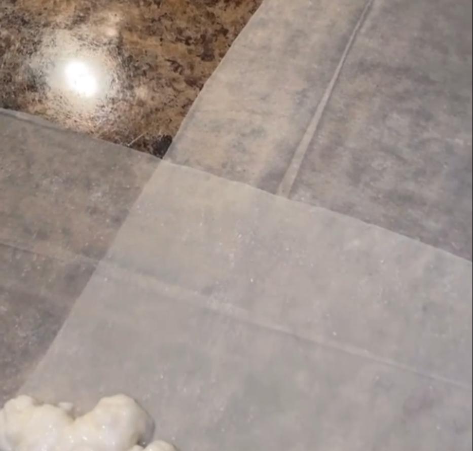 Step 1.1: Slice the filo pastry into long strips and position them into a T shape