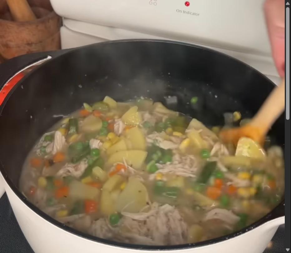 Step 1.1: Simmer until frozen vegetables are cooked through and tender