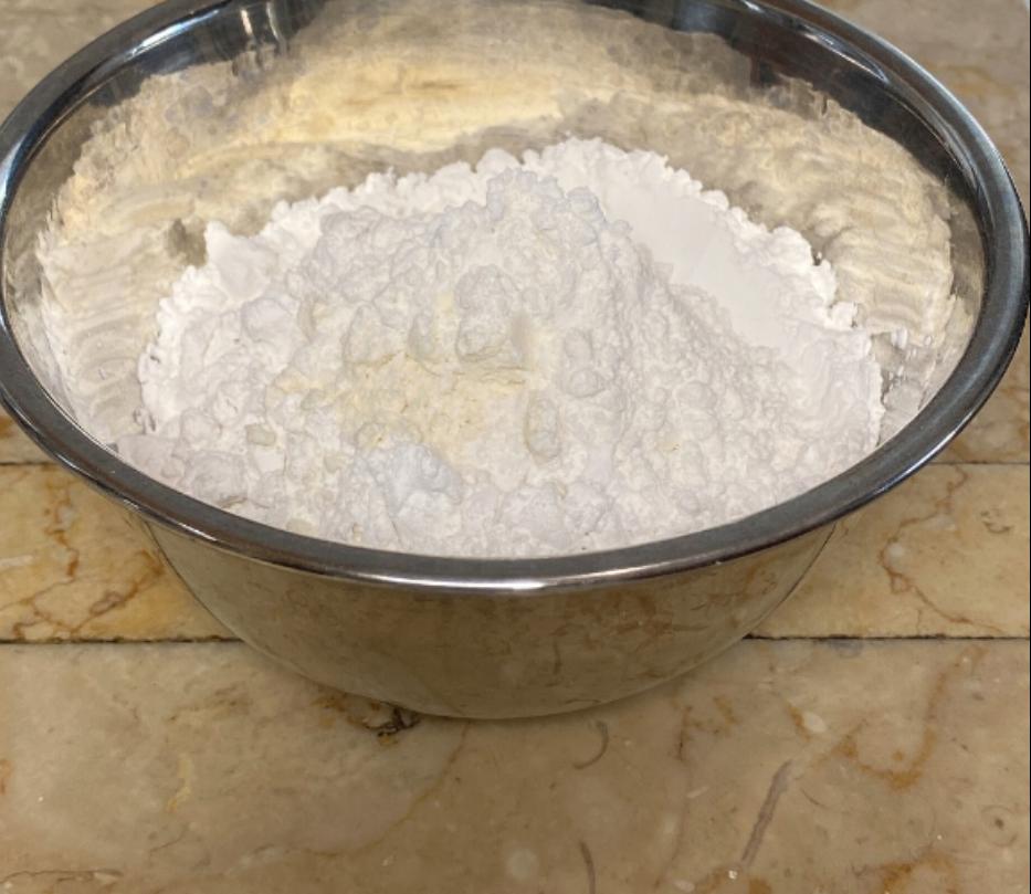 Step 1.1: Mix the tapioca starch, all purpose flour and rice flour in a separate bowl