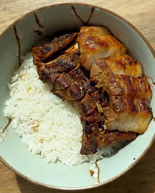 Lemongrass Pork Belly Coconut Rice Bowl recipe
