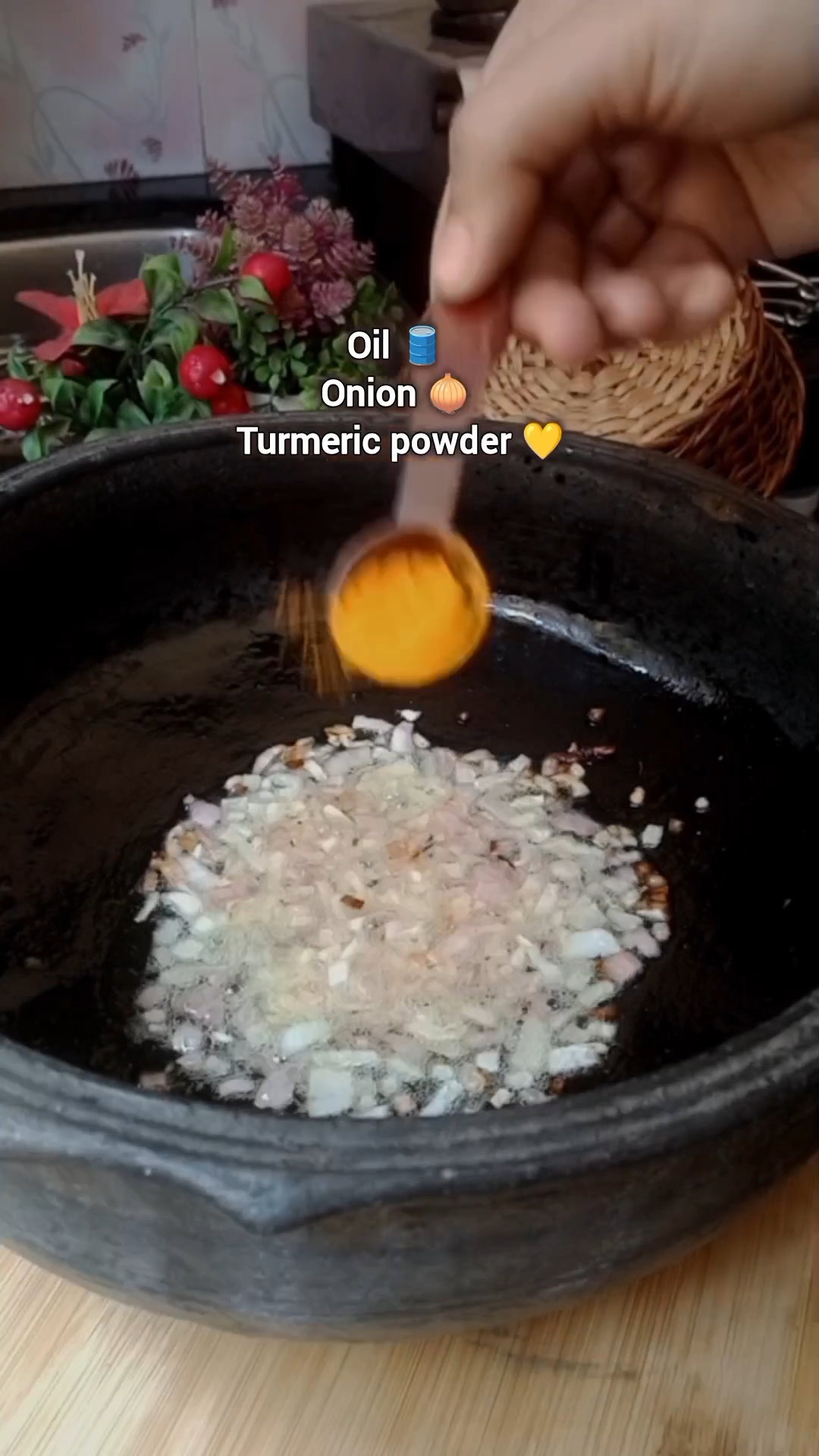 Step 1.1: Add turmeric powder and mix well