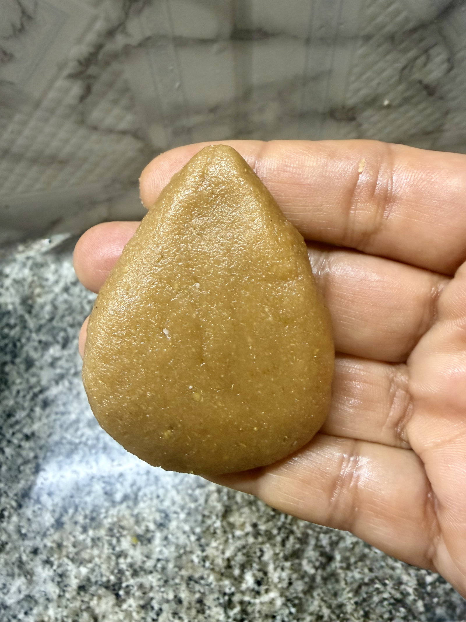 Step 4.1: Pinch one end to shape into a leaf, and press a fork or toothpick lightly onto the surface to create decorative patterns