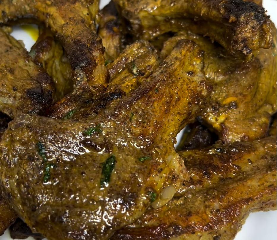 Step 1.1: Serve the chops with a mint dip