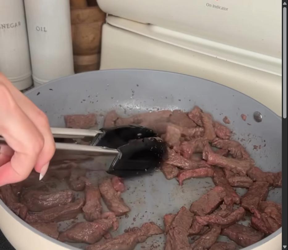 Step 1.1: Sear the sirloin steak until browned and remove from the pan
