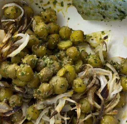 Step 1.1: Mix in a small handful of crispy fried onions to add crunch throughout the salad