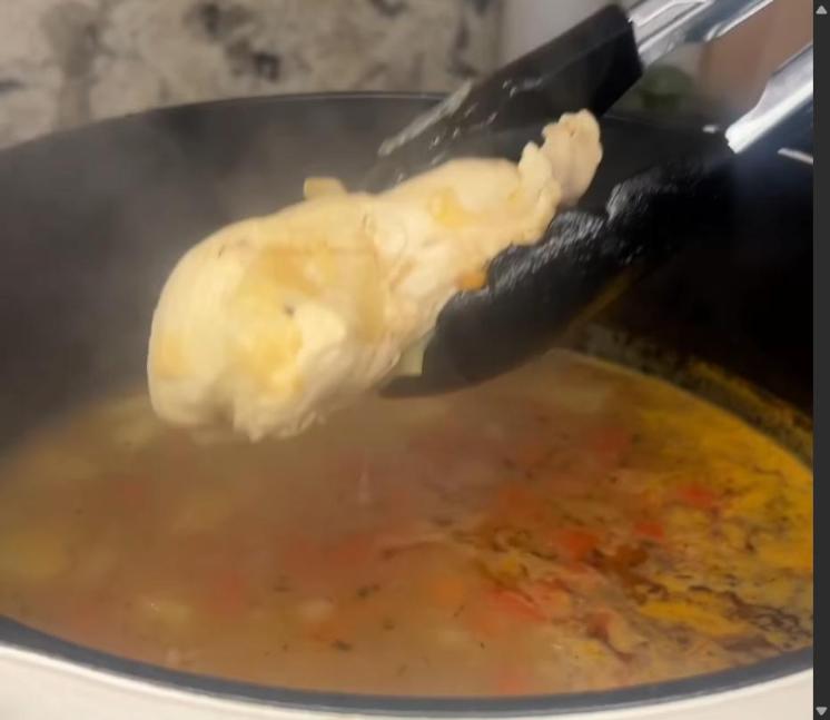 Step 1.1: Remove chicken from the pot and shred it