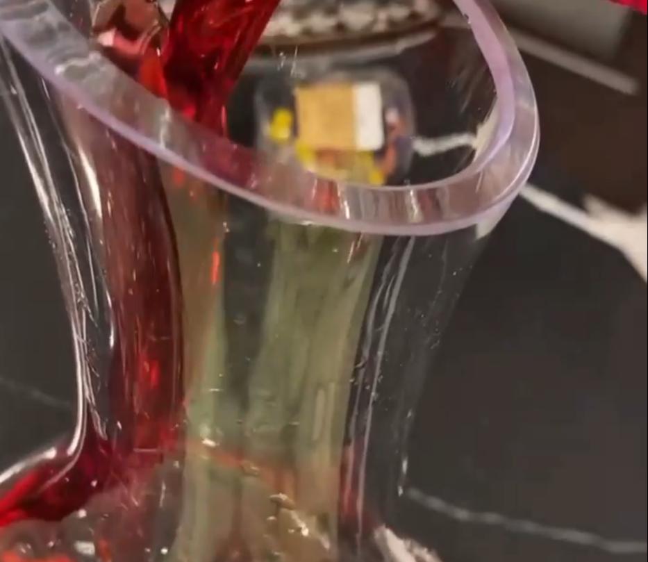 Step 1.1: Pour in strawberry syrup