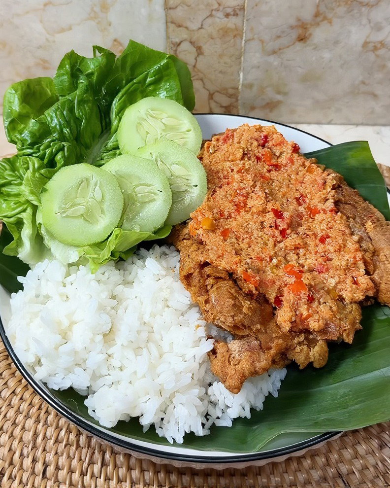 Pak Gembus Inspired Fried Chicken with Sambal recipe