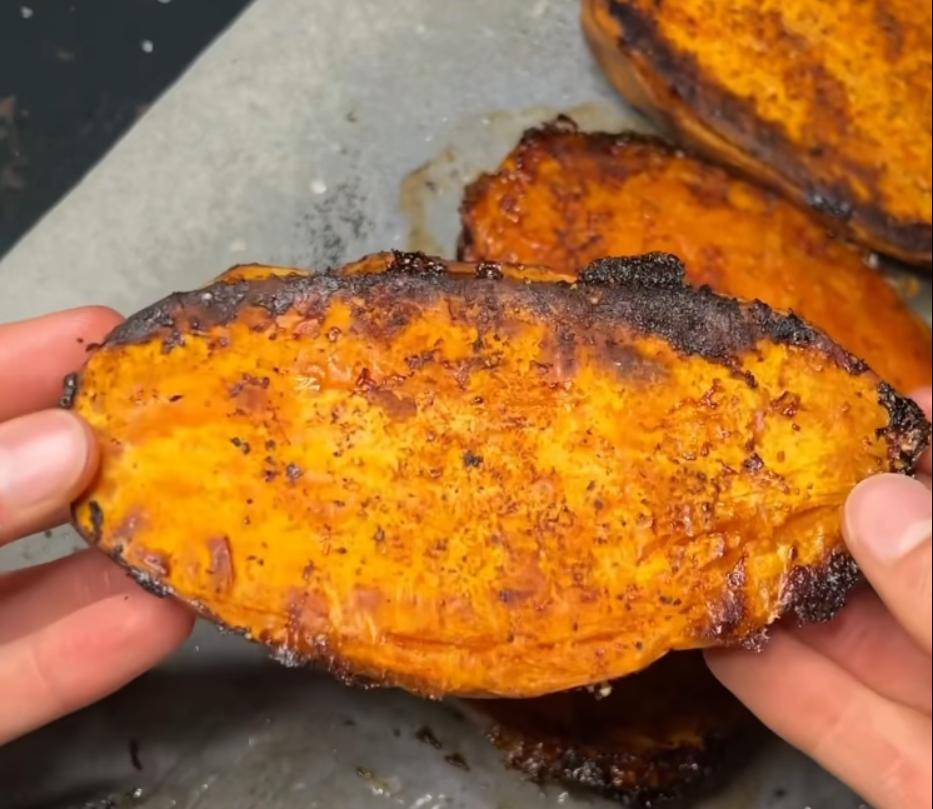 Step 1.1: Let sweet potatoes cool for at least 5 minutes face down before serving