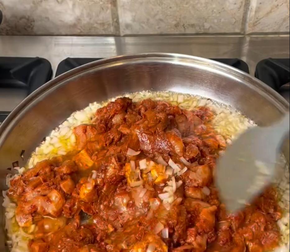 Step 2.1: Heat veg oil in a pan over medium heat