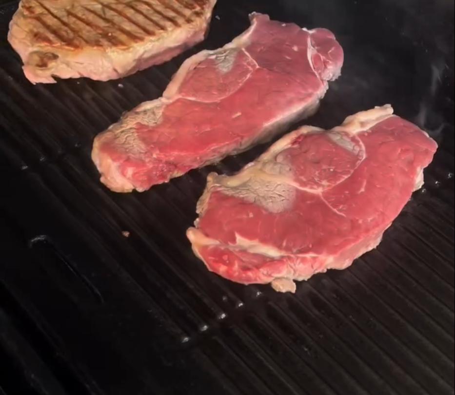 Step 4.1: Season the steak generously with salt and pepper and sear in a hot oiled pan until well crusted and cooked to your liking