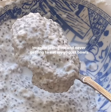 Step 1.1: Mix chia seeds with milk, yogurt, and shredded coconut