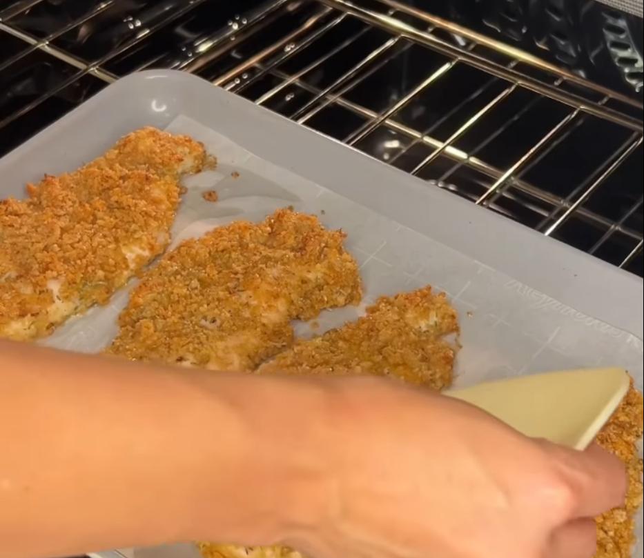 Step 1.1: Heat a skillet over medium heat and cook the chicken for 5–7 minutes per side until golden and crispy, and the internal temperature reaches 165°F