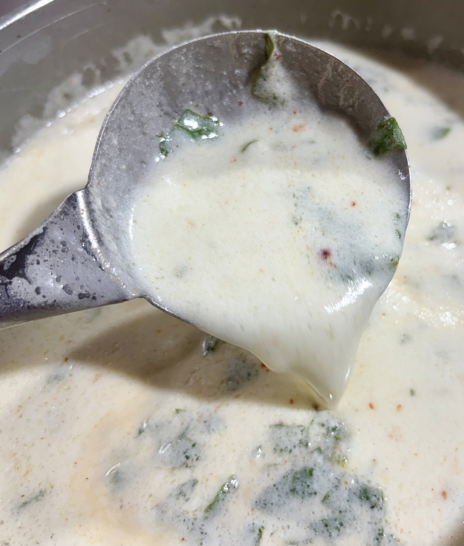 Step 2.1: Place the pot over high heat and bring to a gentle boil, stirring continuously to prevent the buttermilk from curdling or sticking to the bottom