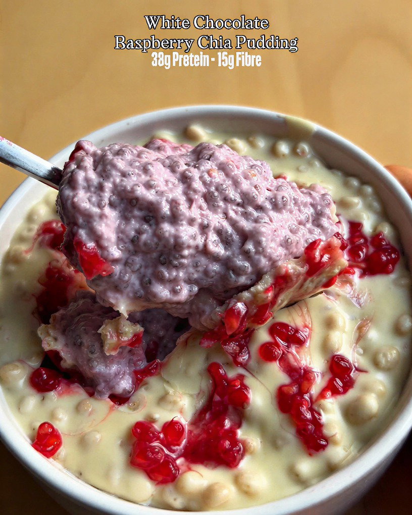 Raspberry White Chocolate Chia Pudding recipe