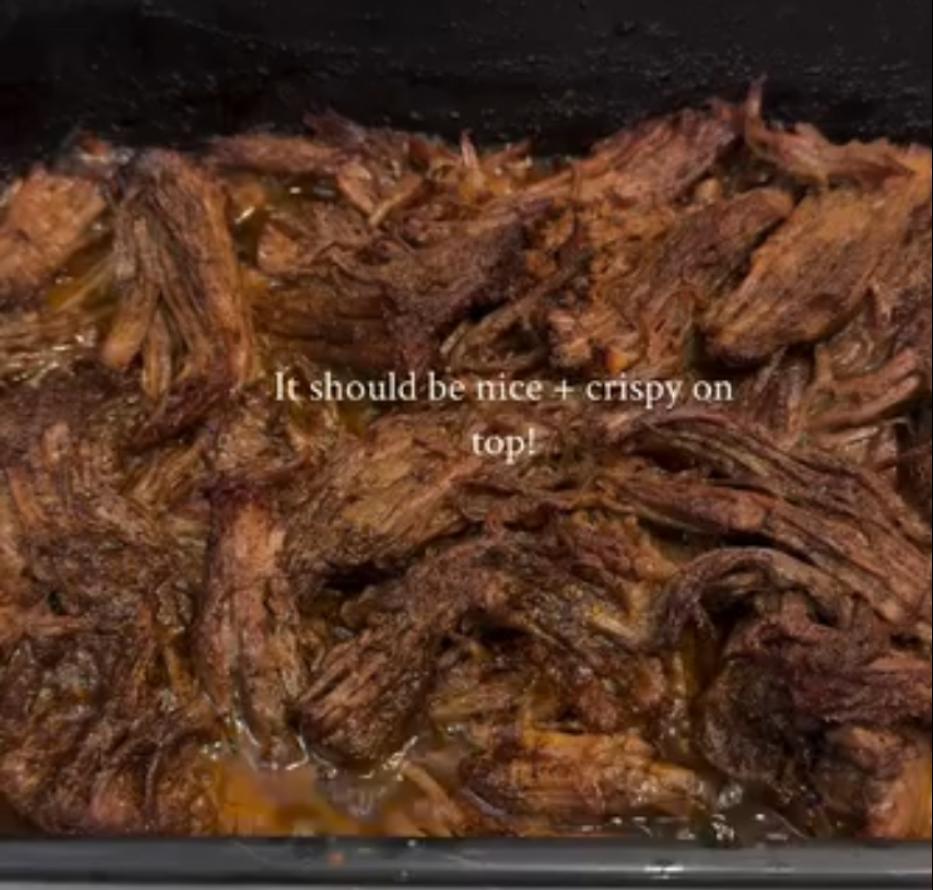 Step 2.1: Increase oven temperature to 425°F and place the shredded beef back into the oven uncovered for about 30 minutes until the top gets crispy