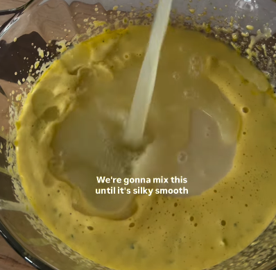 Step 1.1: Pour in the condensed milk and lime juice