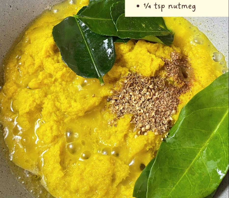 Step 1.1: Saute the blended spice paste with the aromatics until fragrant