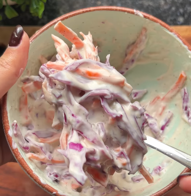 Step 2.1: Mix the vegetables with salt, pepper, lemon juice, Greek yogurt, and light mayo until well combined